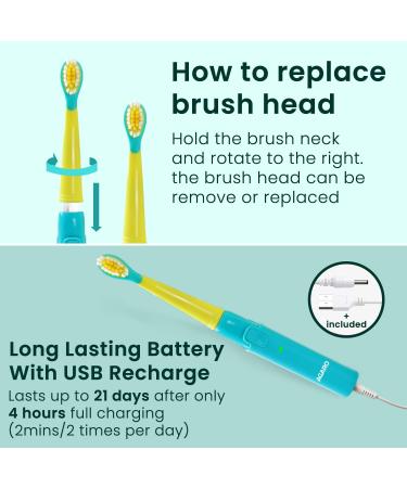 AGARO REX Sonic Electric Kids Toothbrush - 3 Modes Rechargeable - Power Toothbrush (Blue) for Kids - Buy Online on GoSupps.com
