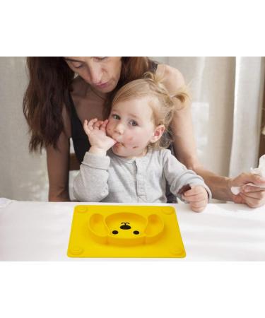 Qshare Toddler Plate - BPA-Free Silicone Placemat for Kids | Strong Suction, Dishwasher & Microwave Safe | Portable Baby Plates (3Puppy-Yellow) - Buy Online on GoSupps.com