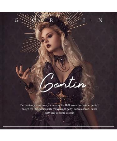 GORTIN Gothic Lolita Headband Black with Red Rose Flower - Halloween Masquerade Cosplay Hair Accessory for Women and Girls - Buy Online on GoSupps.com