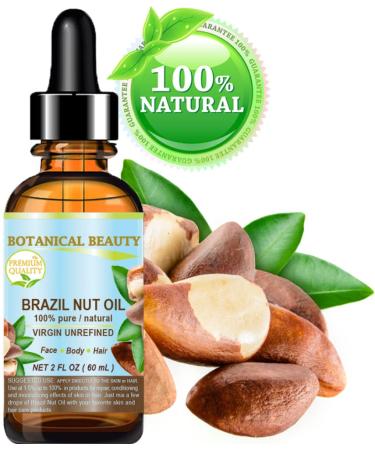 Botanical Beauty BRAZIL NUT OIL Bertholletia Excelsa WILD GROWTH RAW Brazilian 100% Pure Natural Virgin Unrefined for FACE SKIN BODY HAIR NAILS FOOT CARE (2 Fl Oz) 2 Fl Oz (Pack of 1) - Buy Online on GoSupps.com