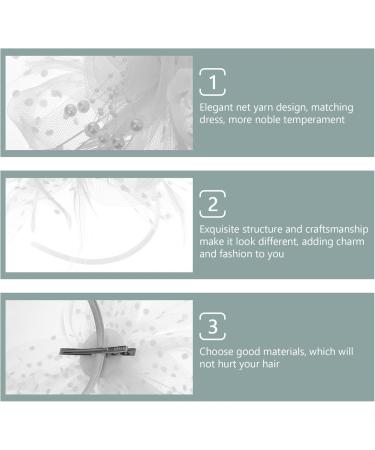Lurrose Black Fascinator Fascinators for Women White Fascinator Net Yarn Hairband Wedding Hair Accessories Festival Hair Piece for Women and Girls Silk Bonnet - Buy Online on GoSupps.com