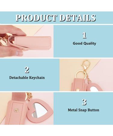 Buy WADORN Portable Lipstick Organizer Keychain with Heart Mirror 3 Colors Mini Travel Lipstick Holder for Women & Ladies Perfect for Lip Balm & Cosmetics - Buy Online on GoSupps.com