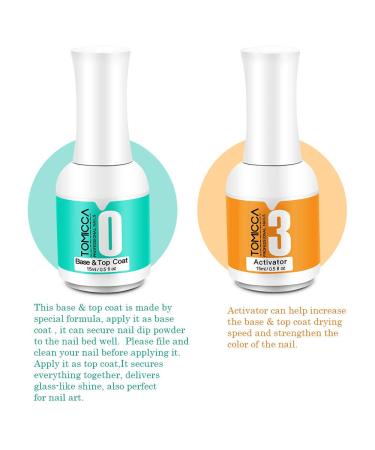 Dip Powder Top & Base Coat + Activator Set | 15ml Bottles for Easy, Fast Dipping Nails | No UV/LED Cure Needed - Buy Online on GoSupps.com