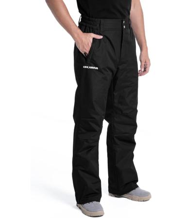 Kirkjub ur Skadi Men's Ski Pants - Snow & Water-Repellent Loose Fit Optimal Wind & Weather Protection - Black & Blue Size L - Buy Online on GoSupps.com