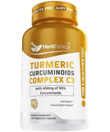 Turmeric Curcumin 1600mg with Bioperine (Black Pepper) | Joint Supplement | Joint and Mobility Support | Men and Women (C3 Complex)