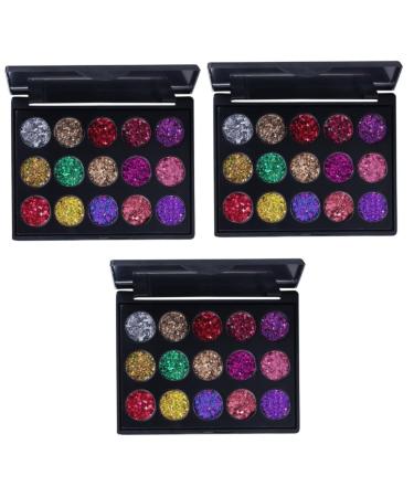 Beavorty Eyeshadow Palette 3pcs 15 Shadow Pearly Matte Makeup Lustre Colors Cosmetic Eye Pallet Combination Eye Shadow Palettes 1 count (Pack of 1) As Shownx3pcs