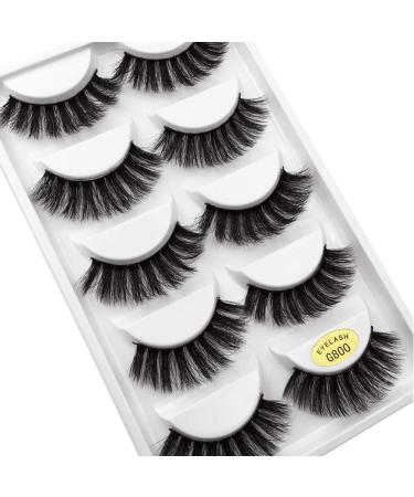 Beito 5 pair 3D fake eyelashes nerz eyelashes dramatic thick cross pattern deluxe false eyelashes fluffy eyelashes soft eyelashes for natural eyelash extensions (G800)