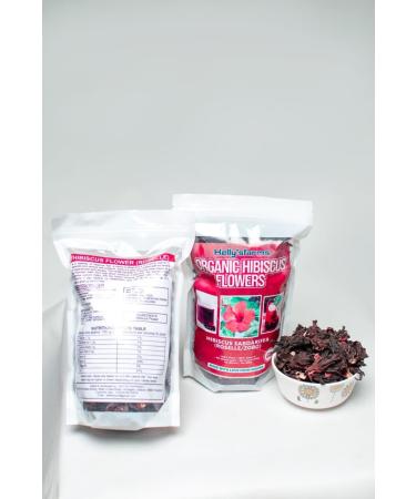Hibiscus Flowers Dried - 200g/7 oz | 100% Pure Organic | Gluten-Free & Caffeine-Free | Loose Leaf Tea Refreshing Mocktails Baking & Food Decoration | Brews 100+ Cups | Floral & Tangy Herbal Tea - Buy Online on GoSupps.com