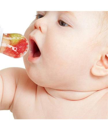 BME Baby Food Feeder Fresh Food 2-Pack Fruit Pacifier Set | 6 Silicone Pacifiers + 1 Bib | Baby Feeding Set (Pink) - Buy Online on GoSupps.com