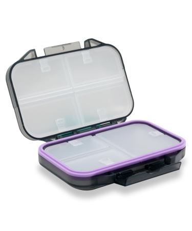 Travel Large Weekly Pill Administrator and Planner 7-Day Pill Box Design and Large compartments Vitamins cod Liver Oil Supplements and medications (Grey-Purple)