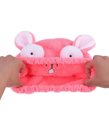 Buy Cartoon Hare Hair Turban for Kids & Women | Quick-Drying Elastic Hair Towel - Soft Thickened Shower Hood in Pink - Buy Online on GoSupps.com