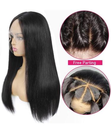 22 13x4 HD Lace Front Human Hair Wig for Women - Pre Plucked, Natural Black with Baby Hair, Straight Real Hair Wig - 100% Human Hair - Buy Online on GoSupps.com
