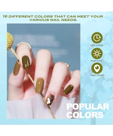 16 Colors Solid Gel Nail Polish Gel Palette Nail Polish with Nail Brush Popular Colors Cream Manicure Palette UV Gel Varnish Portable Nail Polish Art Kit for Home DIY Manicure Nail Salon (#01) - Buy Online on GoSupps.com