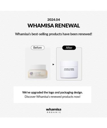 Whamisa Organic Flowers Nourishing Cream - Vegan Moisturizer for Sensitive & Dry Skin | 95.2% Organic Korean Skincare (50ml - Buy Online on GoSupps.com