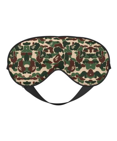 Aniaml Camouflage Green Print Unisex Sleep Mask Double-Sided Eye Mask Ideal for Sound Sleep and Skin Care Black