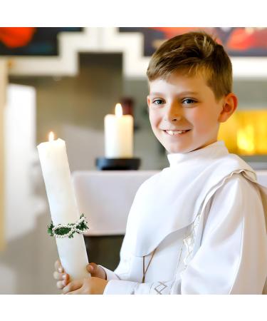 Shop Bofunx Drip Protection Candle Wreaths for Christening Baptism & Wedding - Decorative Skirts with Fish & Pearls - Buy Online on GoSupps.com