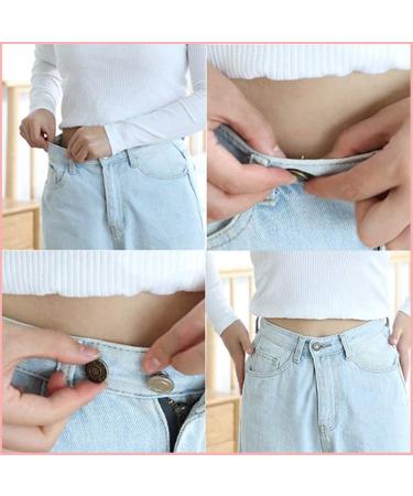 6 Pcs Adjustable Jean Button Pins for Pants - No Sew, No Tools Required | Instant Waist Tightener for Jeans | Reusable and Simple Installation (Style 1) - Buy Online on GoSupps.com