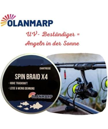 Olanmarp Spin Braid Chartreuse 250m - 0.12mm Thin Braided Fishing Line | Strong 9kg for All Species - Buy Online on GoSupps.com