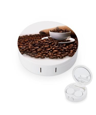 Contact Lens Case Coffee Beans Portable Travel Contact Lens Box Contact Lens Storage Box