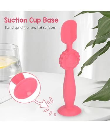 Baby Diaper Cream Brush - Silicone Spatula with Suction Cup Base in Red for Mess-Free Application - Buy Online on GoSupps.com