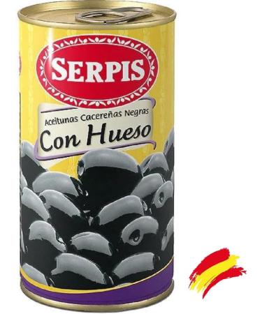 El Serpis Spanish Black Cacere as Olives with Bone 3 x 300 g I Seasoned with Salt and Vinegar I Perfect to Combine with Tapas and Salads I Gluten and Lactose Free - Buy Online on GoSupps.com