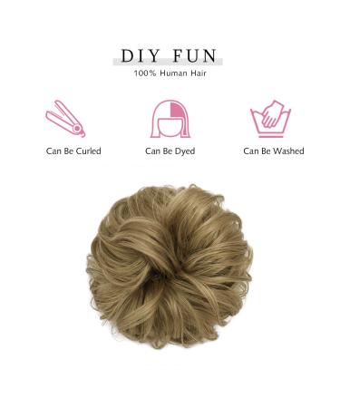Dark Blonde Messy Bun Scrunchie | Tousled Updo Hairpiece for Women - Buy Online on GoSupps.com