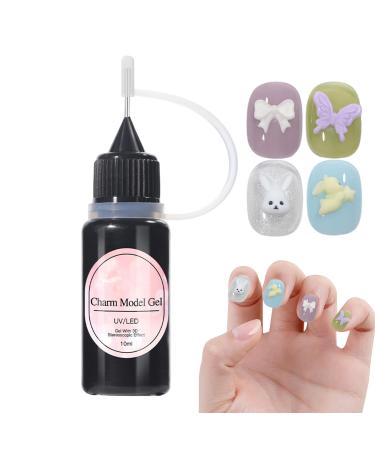 Clear Sculpting Nail Gel 10ml Transparent Charming Effect Sculpting Adhesive - 3D Builder Gel for Nails For Extensions Painting Colors Gems Glitter Design Beginner