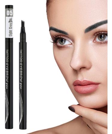 Brow Definers Smudge-Proof Brow Pencil with 4 Forks Eyebrow Makeups with Natural Effect for Home Traveling Working Dating Gathering Pochy 5# Light Gray - Buy Online on GoSupps.com