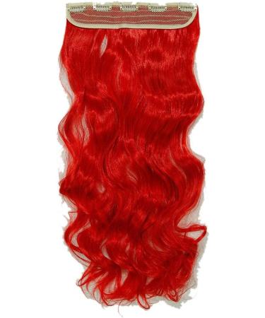 120G Hair Extensions One Piece Clip In Curly Hairpieces Wavy 5 Clips For Women Ladies Beauty (24" Inch/60CM Red) - Buy Online on GoSupps.com