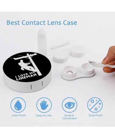 I Love My Lineman Contact Lens Case - Cute Travel Kit with Mirror for Daily Use | Portable Round Storage Box - Buy Online on GoSupps.com