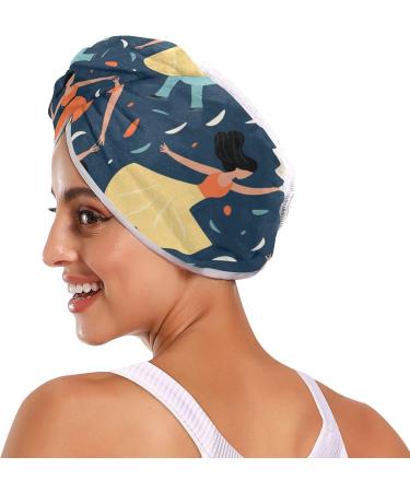 Super Absorbent Dancing Girl1 Hair Towel 2 Pack - Quick Dry Hair Drying Turbans for Women & Girls - Buy Online on GoSupps.com