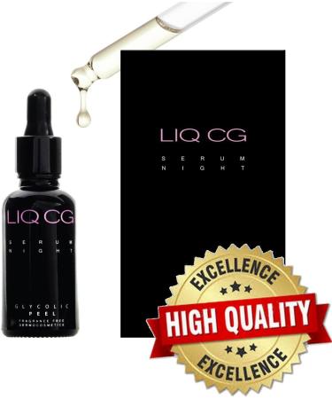 GLYCOLIC PEEL Serum Night for Face LIQ CG. All Skin Types 7% Glycolic Acid + Hyaluronic Acid + Vitamin E. Removes Dead Cells Revealing Smoother Brighter Firmer Younger Looking Skin. Fades Hyperpigmentation Age Spots and Sun Damage. Helps Reduce Fine Lines - Buy Online on GoSupps.com