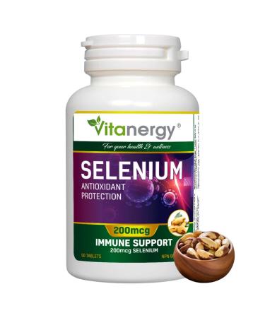 Vitanergy Selenium 200mcg Tablet Supplement Antioxidant and Thyroid Health Support 3 Months of Supply Made in Canada