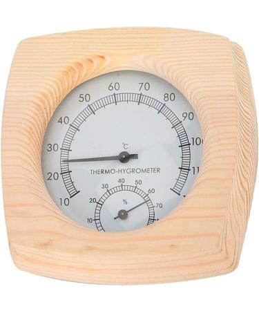 LVYXON Sauna Thermometer & Hygrometer | Wooden Thermo-Hygrometer for Accurate Humidity & Temperature Control (14x14x2.5 cm) - International Shipping Available - Buy Online on GoSupps.com