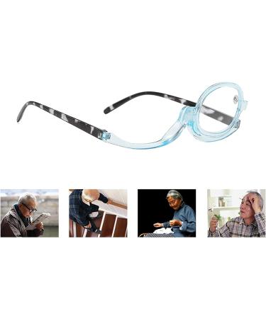 Buy Light Blue Foldable Makeup Reading Glasses +3.0 for Women - Stylish Visual Aid for Presbyopia - Buy Online on GoSupps.com