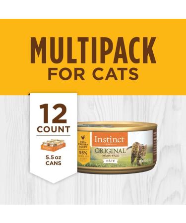 Instinct Grain Free Chicken Pate Wet Cat Food - Variety Pack of 12 (5.5oz) - Buy Online on GoSupps.com