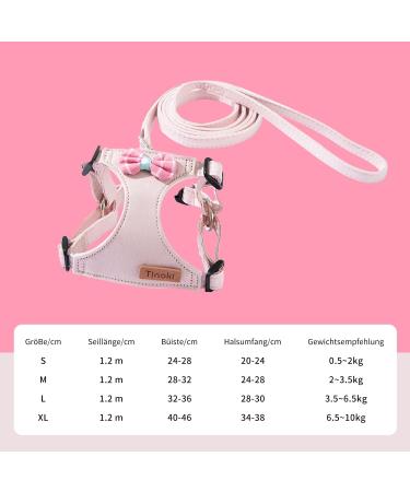 Fueegue Escape Proof Cat Harness & Leash - Adjustable Soft Puppy Harness with Pink Bow Tie for Cats & Dogs - Buy Online on GoSupps.com
