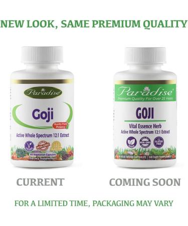 Paradise Herbs Goji Berries - 60 Vegetarian Capsules for Immune Support & Energy - Buy Online on GoSupps.com