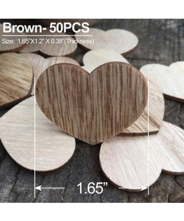 Y&K Homish Wooden Hearts Guest Book - Pack of 50 Blank Wood Signs for DIY Party Decor (Brown) - Buy Online on GoSupps.com
