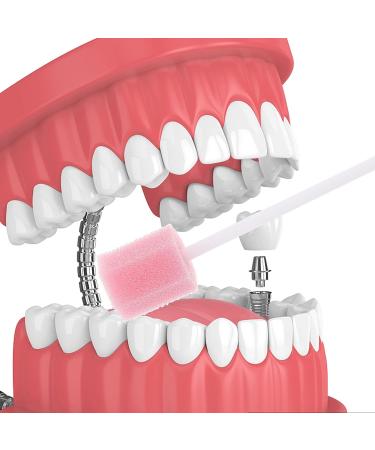 Healifty Disposable Oral Swabs - 100pcs Unflavored Sterile Mouth Swabs for Elderly - Pink Sponge Swabs - Buy Online on GoSupps.com