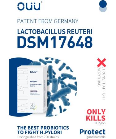 Pylopass Lactobacillus Reuteri Probiotic - H Pylori Treatment for Adults & Children 9+ | 20 Billion CFU | 28 Capsules | Heartburn Relief - Buy Online on GoSupps.com
