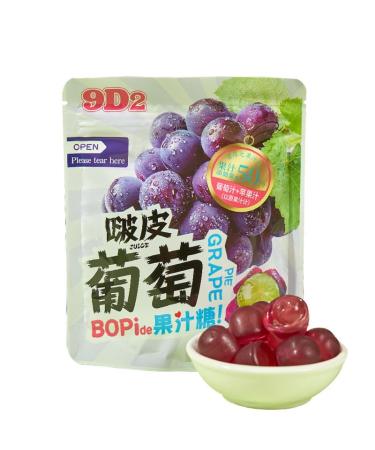 7 flavors Peeling fruit juice fudge 68% Juice Content gummy candy Mango White Peach Peeling Fruit Fudge Durian orange grape sugar soft candy Toffee Fruit snack (Purple grapes 2bag) Purple grapes 2bag