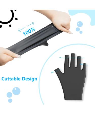 UV Gloves for Gel Manicures - Fingerless UPF50+ Protection for Nail Lamps - All-Black Silicone Design - Buy Online on GoSupps.com