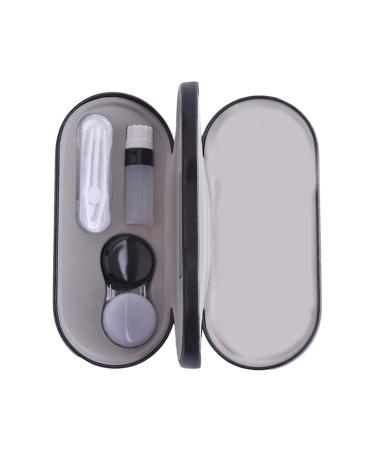 Contact lens container glasses case contact lens box Portable double-sided 2-in-1 glasses storage case with built-in mirror travel kit black and white unit size black and white unit size