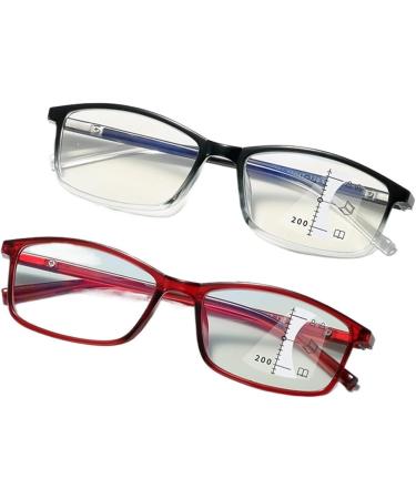 Retro-Progressive Multifocus Reading Glasses - Anti-Blue Light Small Frame for Distance & Close Use (1.50 Bright Black) - Perfect for Middle-Aged & Seniors - Buy Online on GoSupps.com