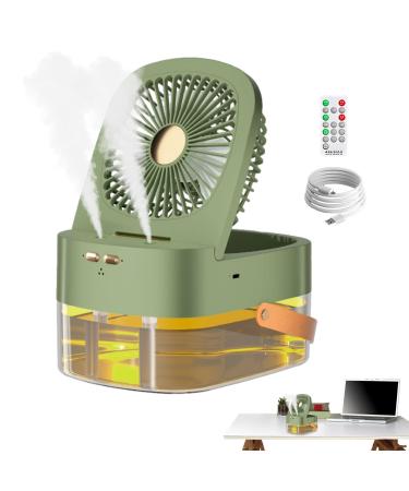 Skoulazeo Spraying Mist Fan | Water Misting Spraying Mist Fan - USB Desktop Electric Spray Water Fan for Table Home Travel Use Green B