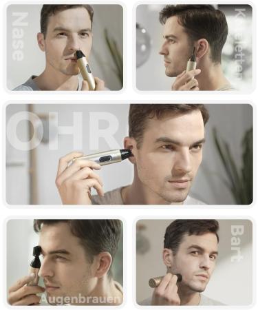 UNIBONO All-in-One Rechargeable Nasal Hair Cutter Kit | Painless Nose Trimmer for Men with Mini Facial & Eyebrow Razor | Green - Buy Online on GoSupps.com