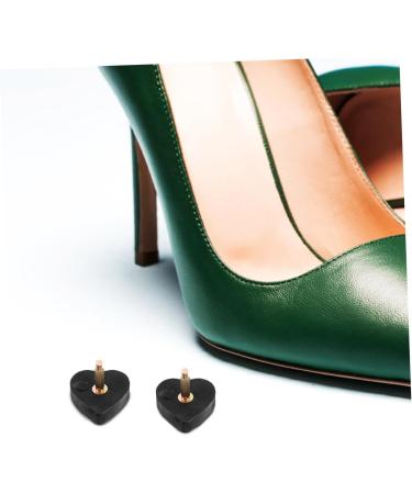 5 Pairs Heart Shaped High Heel Pads - Replacement Heel Caps for Shoe Repair - PVC Heel Tips - Black Shoe Spikes (2.00x2.00x2.00CM) - International Shipping - Buy Online on GoSupps.com