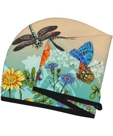 Colorful Plants & Insects Microfiber Hair Towel - Soft Super Absorbent Wrap for Long Curly & Thick Hair - Quick Dry Coral Velvet for Women - Buy Online on GoSupps.com