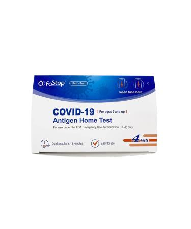 FaStep Rapid COVID-19 Antigen Home Test - 1 Pack (4 Tests) | Results in 15 Minutes - Buy Online on GoSupps.com
